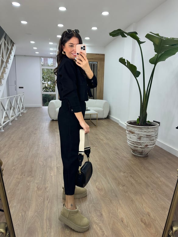 Pantolon Ceket Gabardin Takım-Siyah