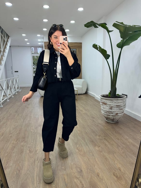 Pantolon Ceket Gabardin Takım-Siyah