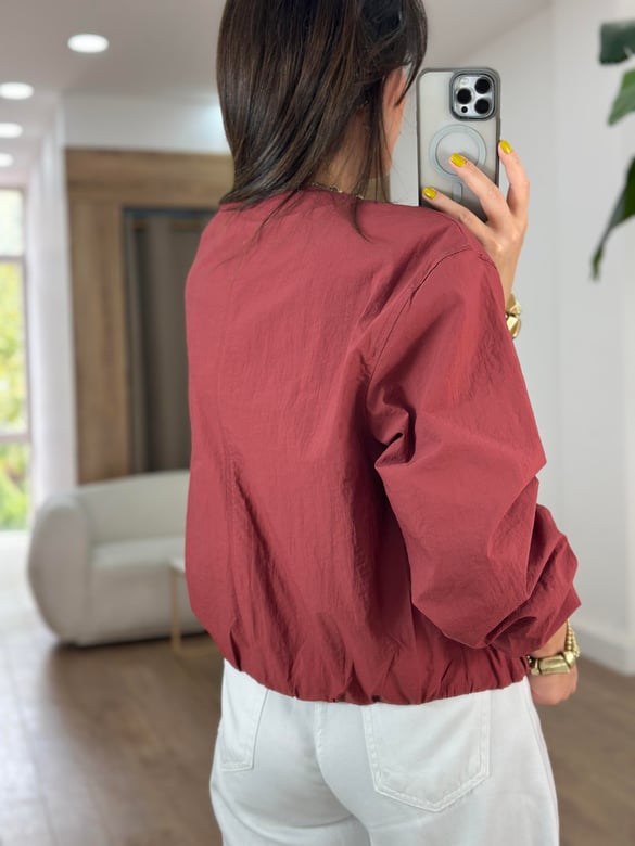 Paraşüt Kumaş Çıtçıtlı Bomber Ceket 