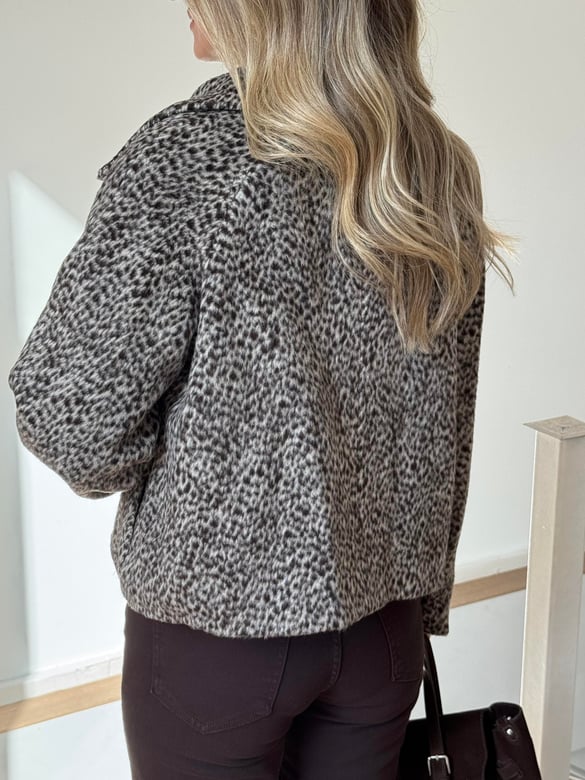 Premium Leopar Kaşe Ceket