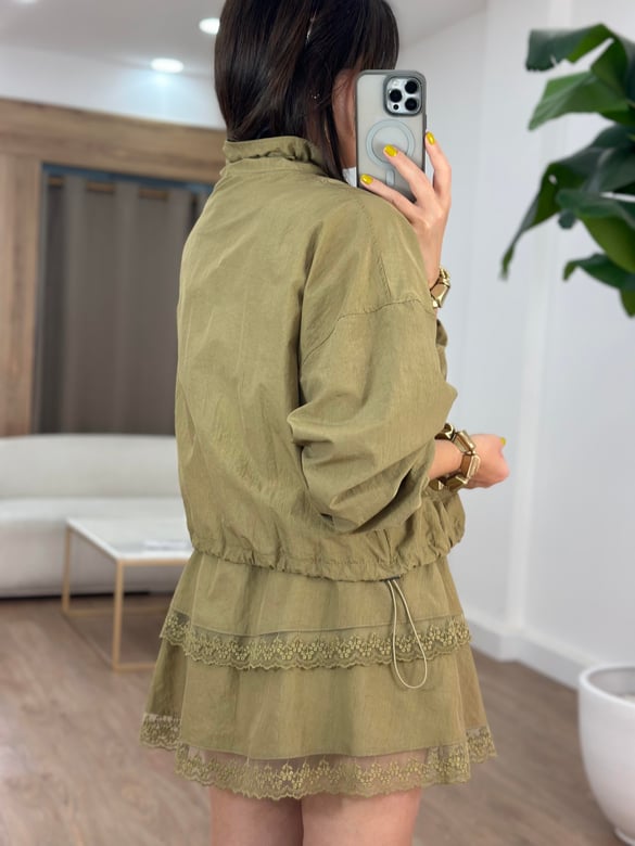 Premium Seri Dantel Detaylı Etek Ceket Takım