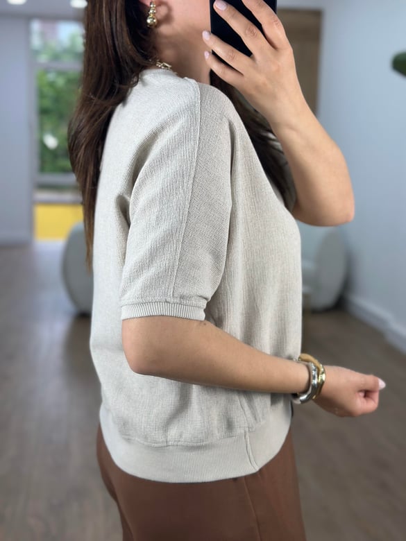 Ribanalı Keten Bluz