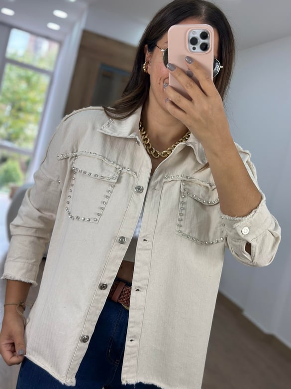 Taşlı Gabardin Ceket