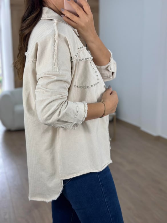 Taşlı Gabardin Ceket