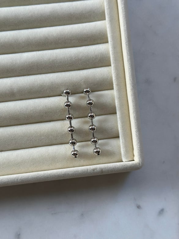 Topçuk Detay Silver Küpe