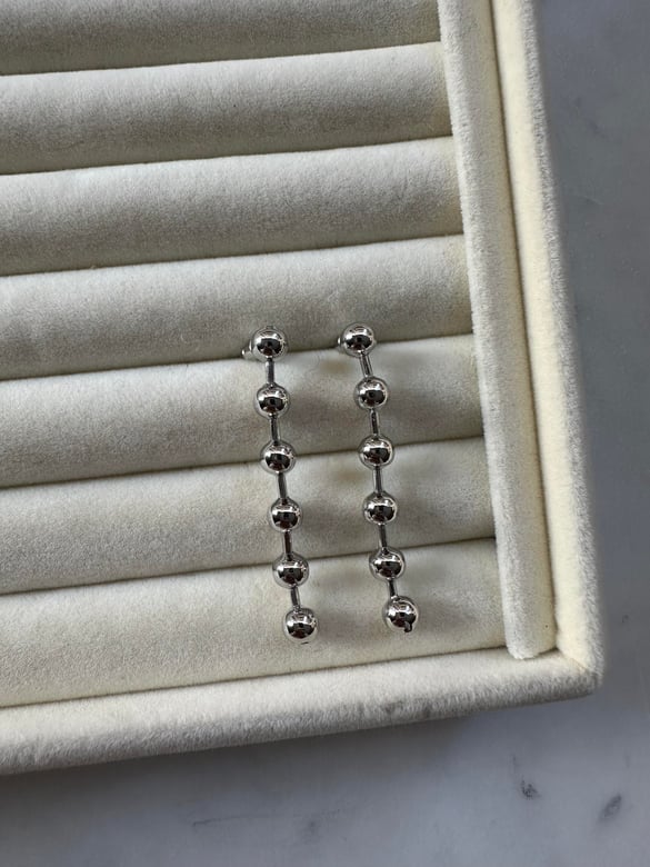 Topçuk Detay Silver Küpe