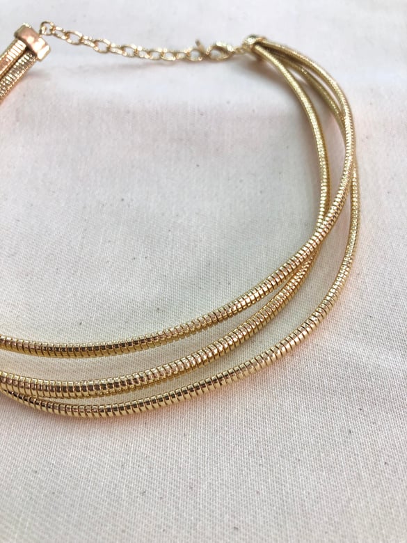 Vip Seri Gold Çubuk Tırtık Üçlü Choker Kolye