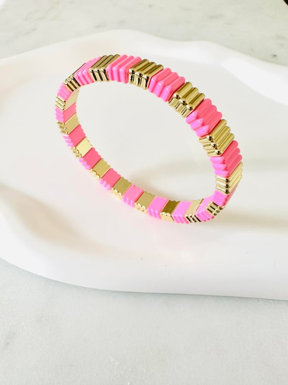 Vip Seri Gold Pembe Lastikli Bileklik