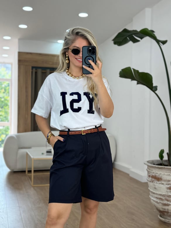 YSL Baskılı Basic Tişört
