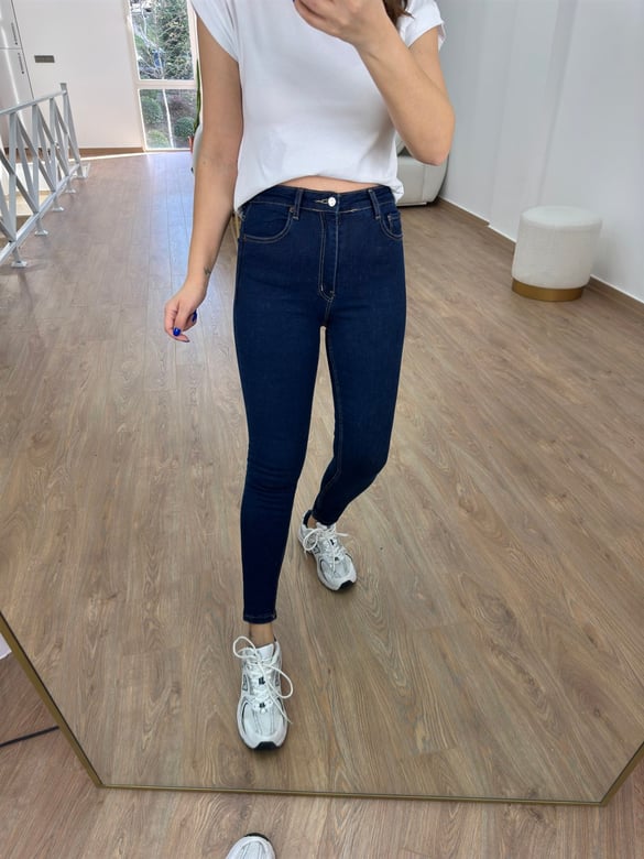 Yüksek Bel Skinny Jean-Lacivert