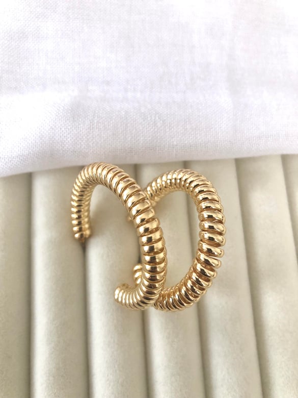 Yuvarlak Sarmal Gold Küpe