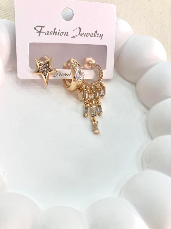 Zirkon Gold Set Küpe