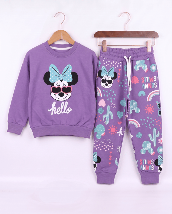 001903 Minnie Mause Desenli Kız Çocuk Takım MOR