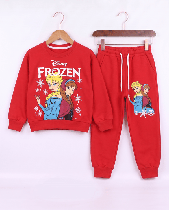 001905 Frozen Desenli Kız Çocuk Takım FUŞYA