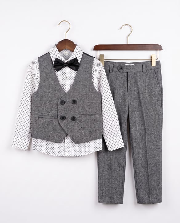 01507-2 Dörtlü Cepkenli Takım Elbise Papyon Dahil FM