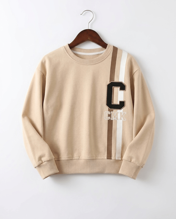 1335-1 C Baskılı Sweat KREM