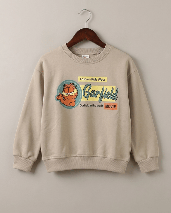 1800-1 Garfield  Baskılı Sweat KREM