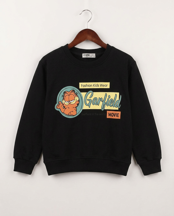 1800-1 Garfield  Baskılı Sweat SIYAH