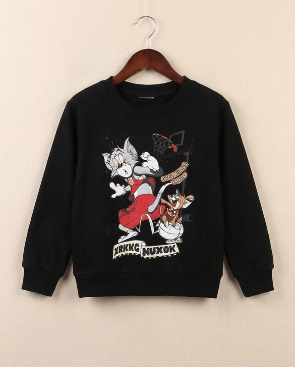 1801-1 Tom Ve Jerry  Baskılı Sweat SIYAH