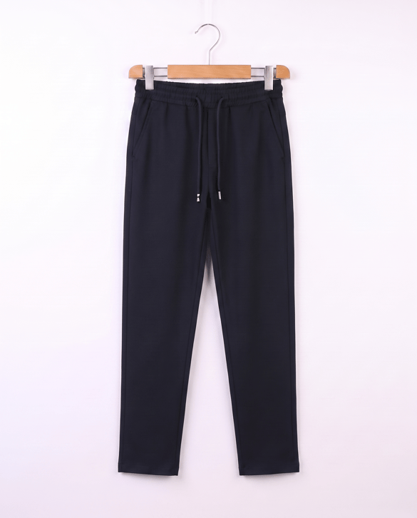 1807-2 Beli Lastikli Keten Okul Pantalonu (12-16 Yaş) LACIVERT