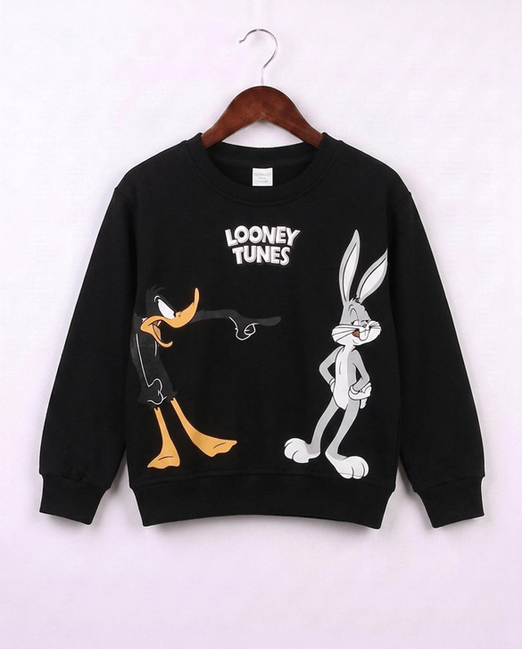 1811-1 Loonet Tunes Baskılı Sweat SIYAH