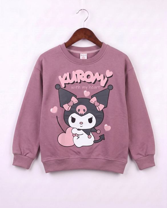 21702 Kuromi Baskılı Kız Sweat GÜLK