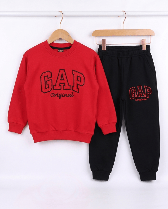 2408-13 Gap Baskılı İkili Erkek Takım KIRMIZI