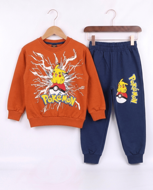 2408-6 Pikachu Baskılı İikili Erkek Takım KRMT