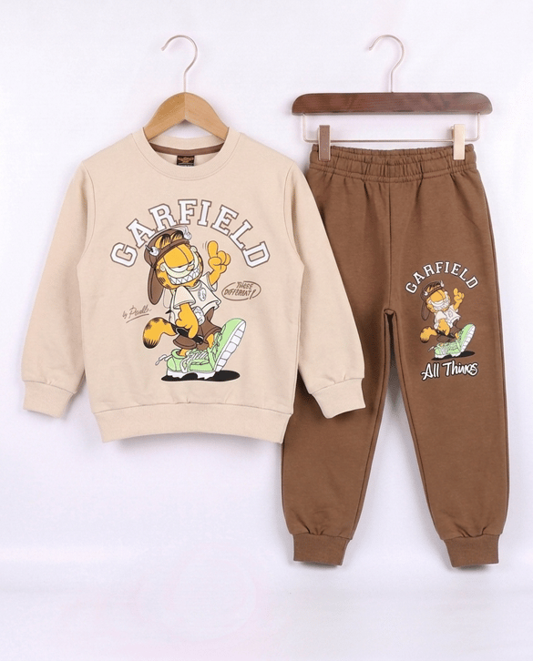 261081 Garfield Baskılı İkili Takım KAHVE