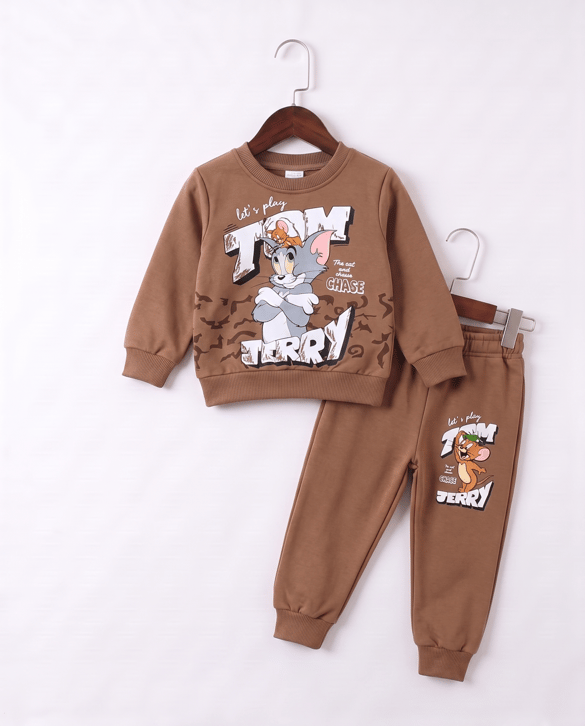 261083 Tom & Jerry Baskılı İkili Takım KAHVE