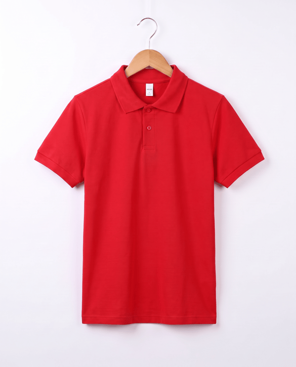 2626-2 Polo Yaka Okul Lakost T-shirt (11-14 Yaş) KIRMIZI