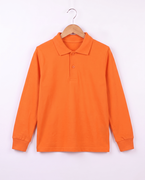 2626-4  Polo Yaka Okul Lakost Sweat  (7-10 Yaş) TURUNCU