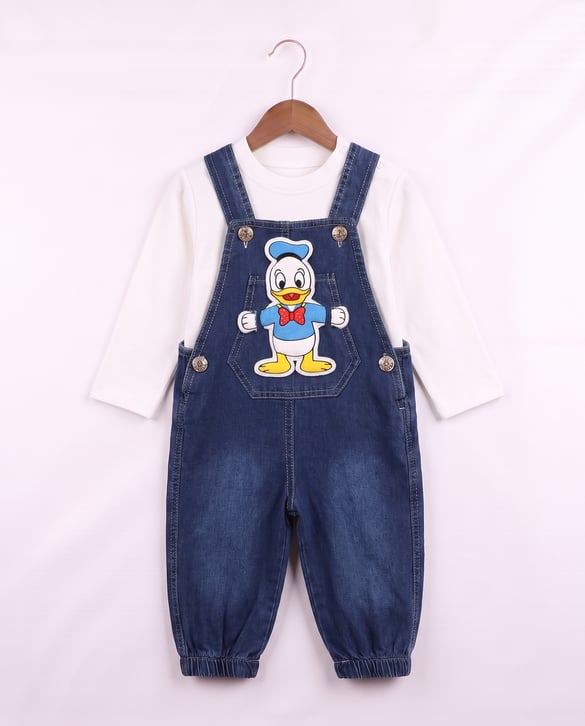2627 Donald Oyuncaklı Bahçivan Erkek Bebek takım BEYAZ