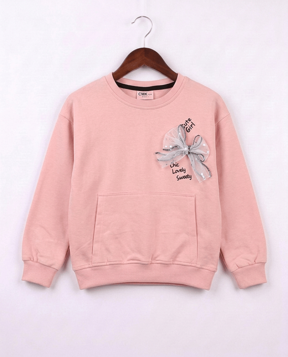 26745 Cute Girl Nakışlı Sweat PEMBE
