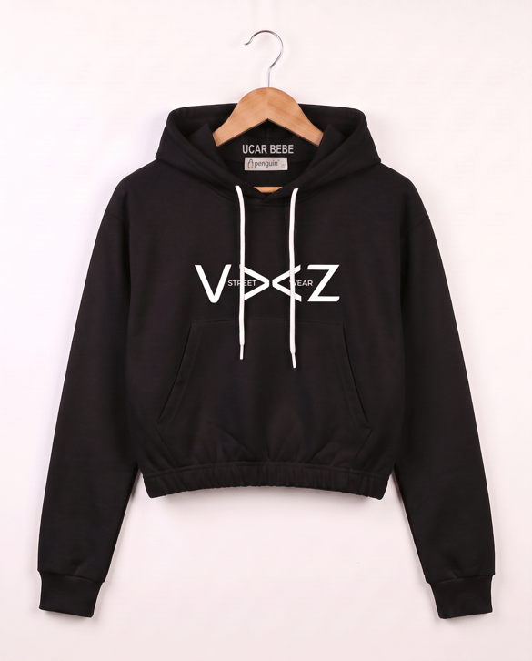 3014 İki İplik Streeat Wear Yazılı Sweat SİYAH