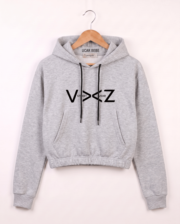 3014 İki İplik Streeat Wear Yazılı Sweat GRİ