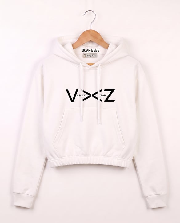 3014 İki İplik Streeat Wear Yazılı Sweat BEYAZ