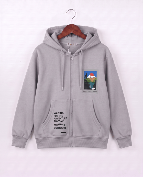 3264080 Waiting For Nakışlı Üç İplik ŞArdonlu Sweat GRİ