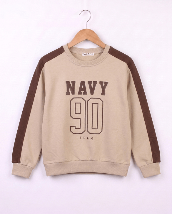 3324096 Garso Naviy 90 Team Baskılı Sweat KAHVE