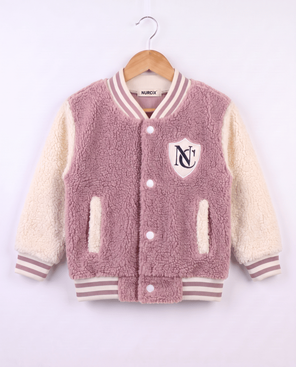 5194-1 Peluş Kumaş N Nakışlı Kolej Ceket GÜLK