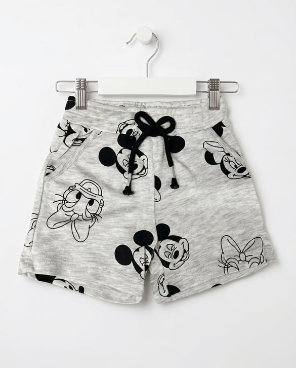 81703 Minnie Mause Baskılı Çocuk Şort KREM