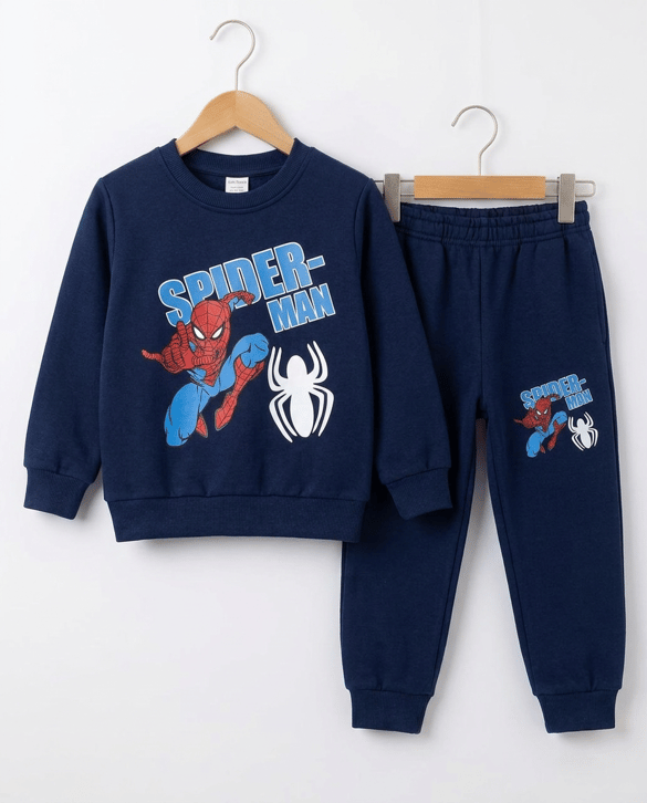 001809 Spiderman Baskılı Şardonlu Erkek Takım İND