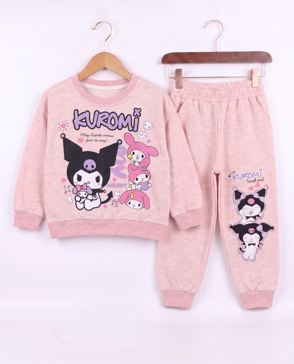 002009 Kuromi Desenli Çocuk Takım PEMBE