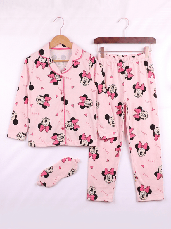 008024 Göz Bantlı Büyük Minnie Desenli Pijama Takımı SOMON