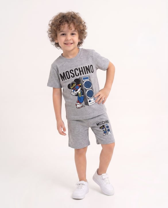 01105-1 Mickey Mouse Baskılı Erkek Çocuk Takım GRİ