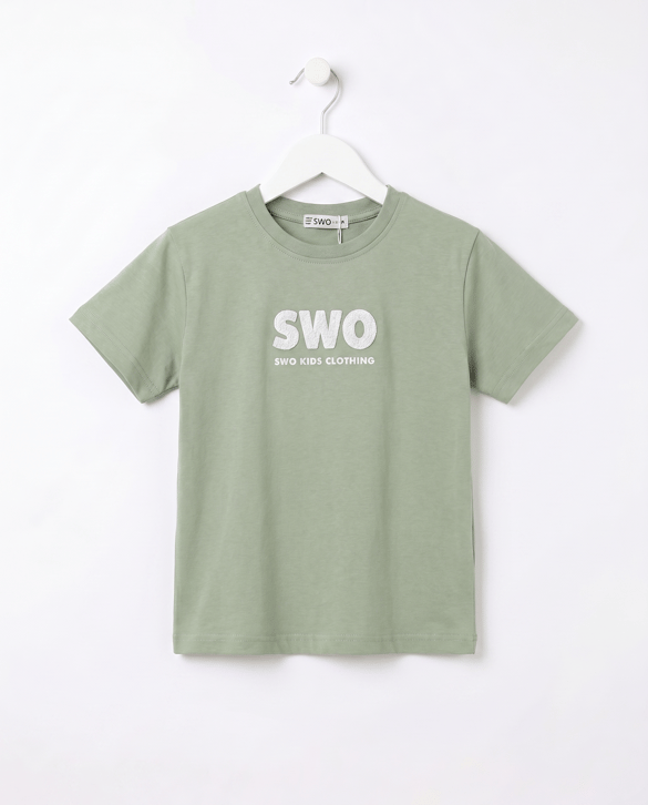 10083 SWO Baskılı Erkek Çocuk T-Shirt YEŞİL