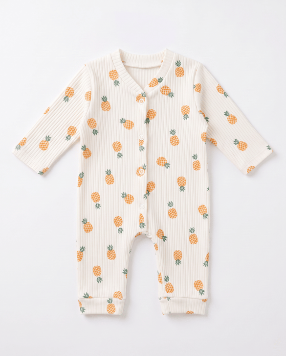12035 Ananas Desenli Tulum KREM