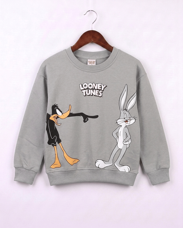 1811-1 Loonet Tunes Baskılı Sweat GRİ