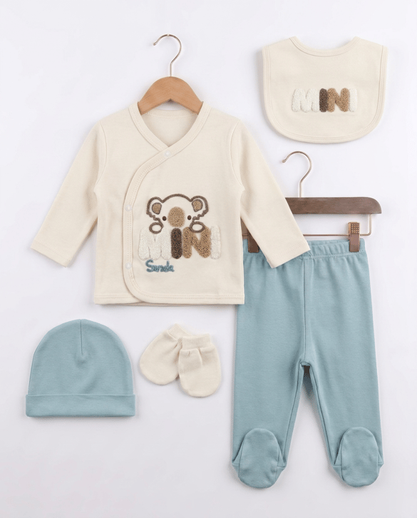 2093 Mini Koala Beşli Erkek Bebek Zıbın Takım YEŞİL