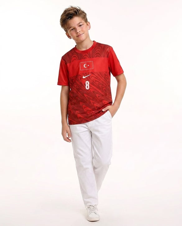 2105 Türkiye Çocuk Forma T-shirt 8 Numara A.G KIRMIZI
